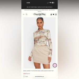 PrettyLittleThing Marble Effect Long Sleeve Top